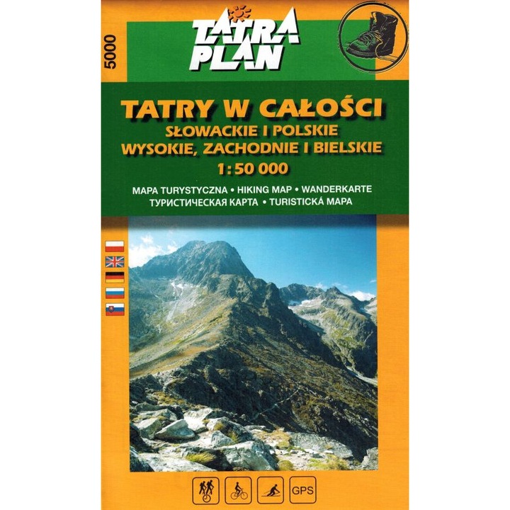 Harta turistica Tatr, Tatra Plan, 1:50 000, plan oras Nowy Targ 1:15 000, multilingva