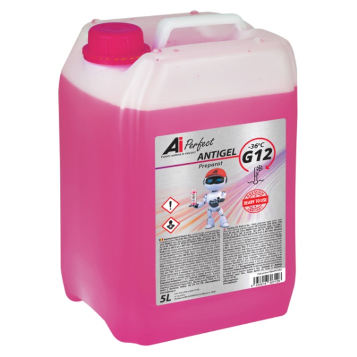 Antigel Concentrat AiPerfect G12 R, 5L, Roz, Protectie Avansata Motor si Sistem Racire