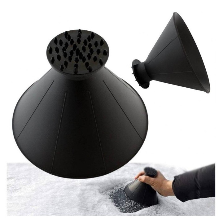 Racletă conică pentru gheață, Zola, ABS, 14x10.6cm, neagră