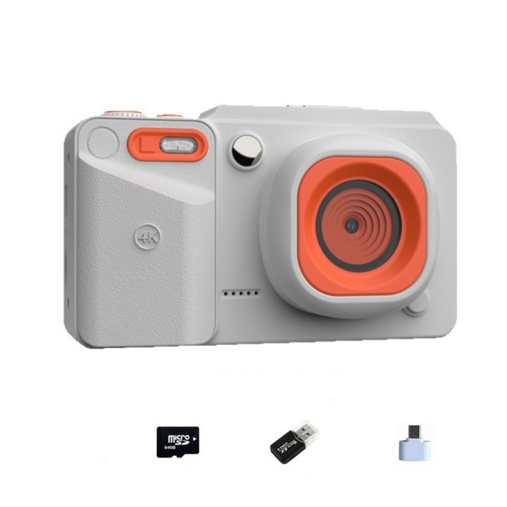 Cameră foto digitală ORBER, 4K, 64GB, zoom 16x, alb