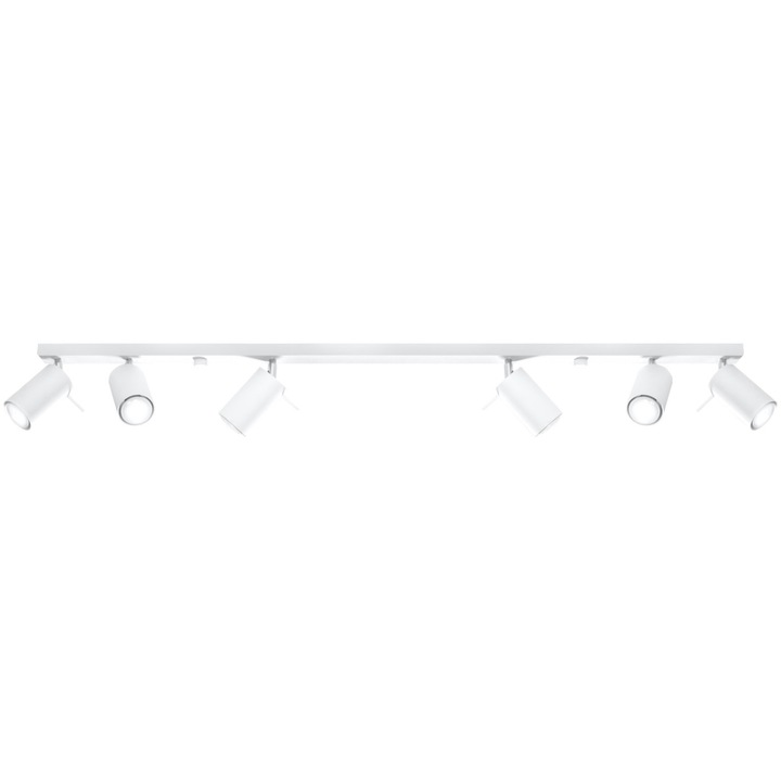 Plafoniera LUMILO MIRAX, 6 surse de iluminat, alb, 118x6x16cm