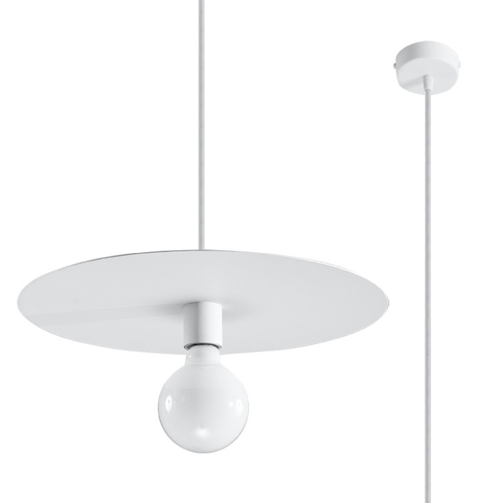 Lustra tip pendul, LUMILO CELTIO, 1 sursa de lumina, alb, 40x40x105cm