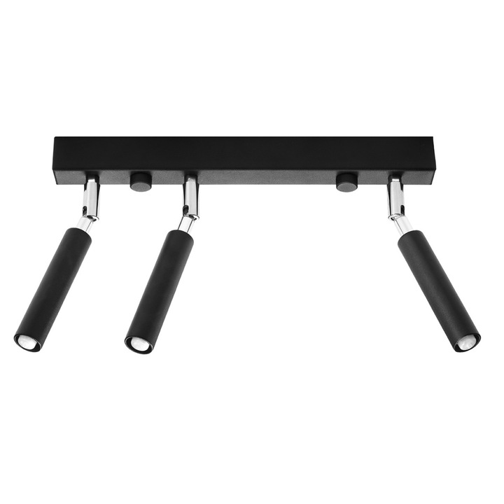 Plafoniera, LUMILO, HORUX, 3 surse de iluminat, negru, 35x3x20cm