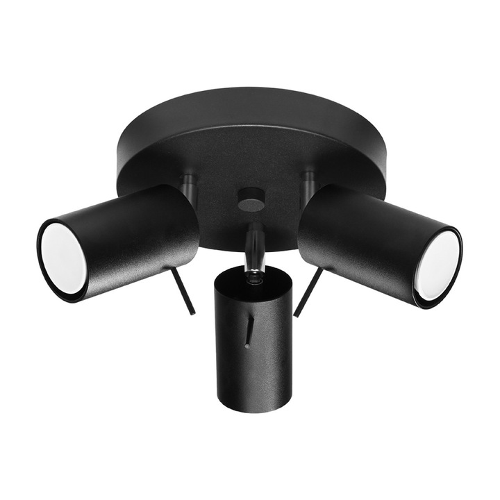 Plafoniera, LUMILO, MIRAX, 3 surse de iluminat, 10W, negru, 20x20x18cm