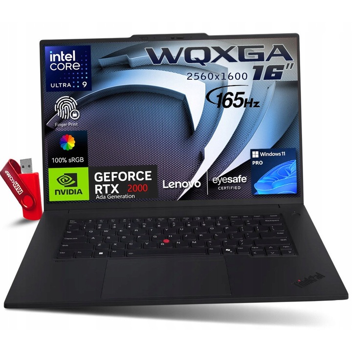 Laptop Lenovo ThinkPad P1 G7, Intel Core Ultra 9 185H, 32GB 2TB SSD, 16" WQXGA 2560x1600 IPS, 7500 MHz, Windows 11 Pro