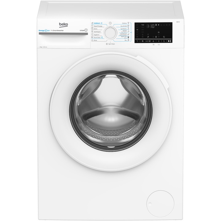 Masina de spalat rufe Beko BM3WFU49413WW, Clasa A, EnergySpin, SteamCure, 9 kg, 1400rpm, Alb