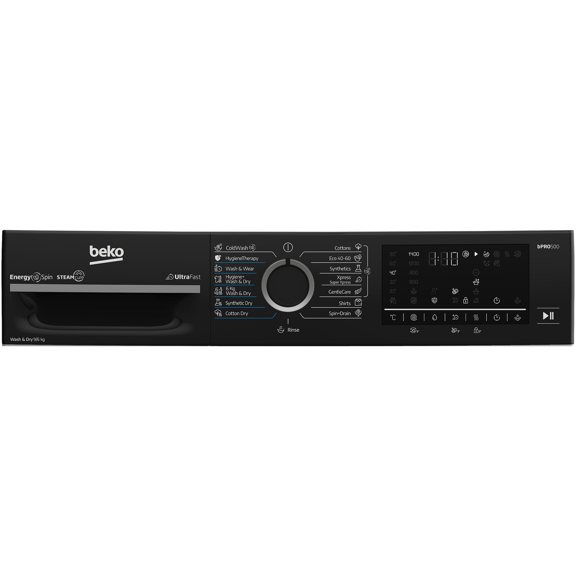Masina de spalat rufe cu uscator Beko BM5DFST69442WBPB, Clasa D, SteamCure, 9/6 kg, 1400rpm, Alb