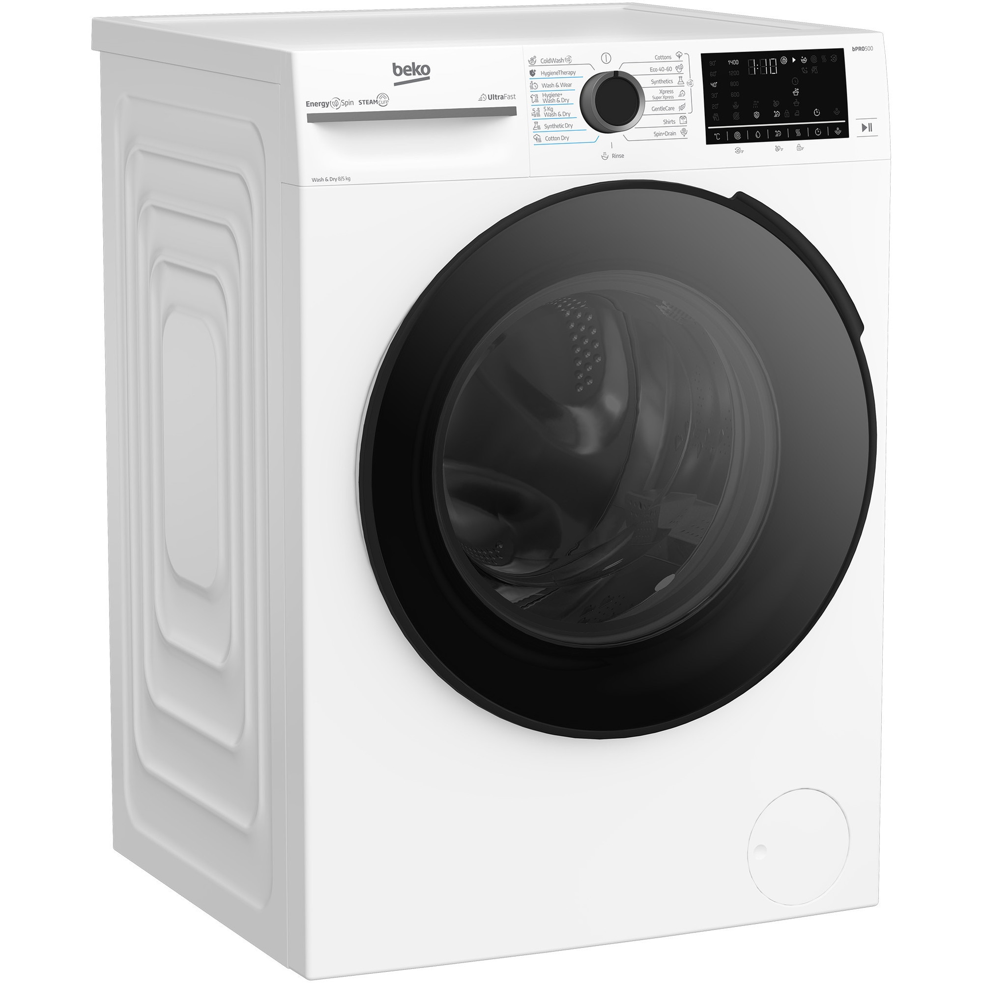Masina de spalat rufe cu uscator BEKO BM5DFST68442W, Clasa D, SteamCure, 8/5 kg, 1400 rpm, Alb