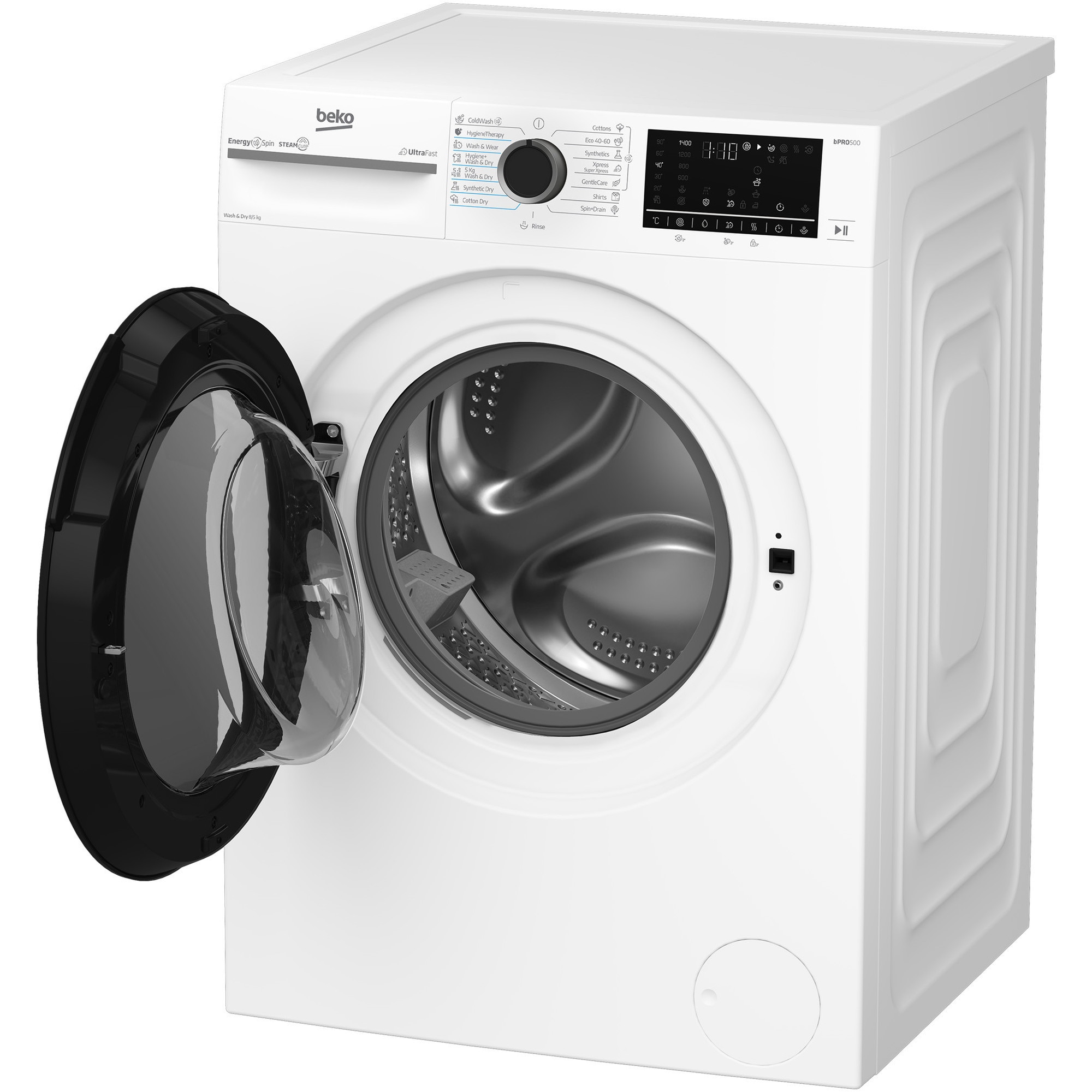 Masina de spalat rufe cu uscator BEKO BM5DFST68442W, Clasa D, SteamCure, 8/5 kg, 1400 rpm, Alb