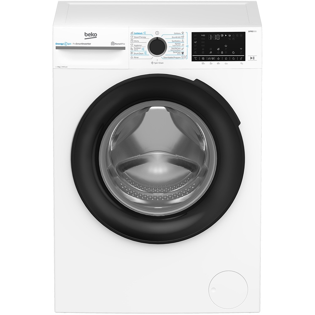 Masina de spalat rufe Beko BM5WFSU69415W, Clasa A, 9 kg, 1400 RPM, 15 programe, Instant Opening, HomeWhiz, Alb
