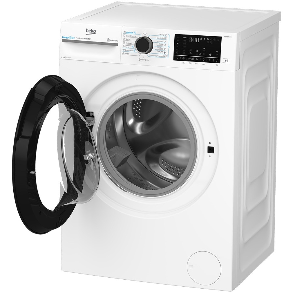 Masina de spalat rufe Beko BM5WFSU69415W, Clasa A, 9 kg, 1400 RPM, 15 programe, Instant Opening, HomeWhiz, Alb