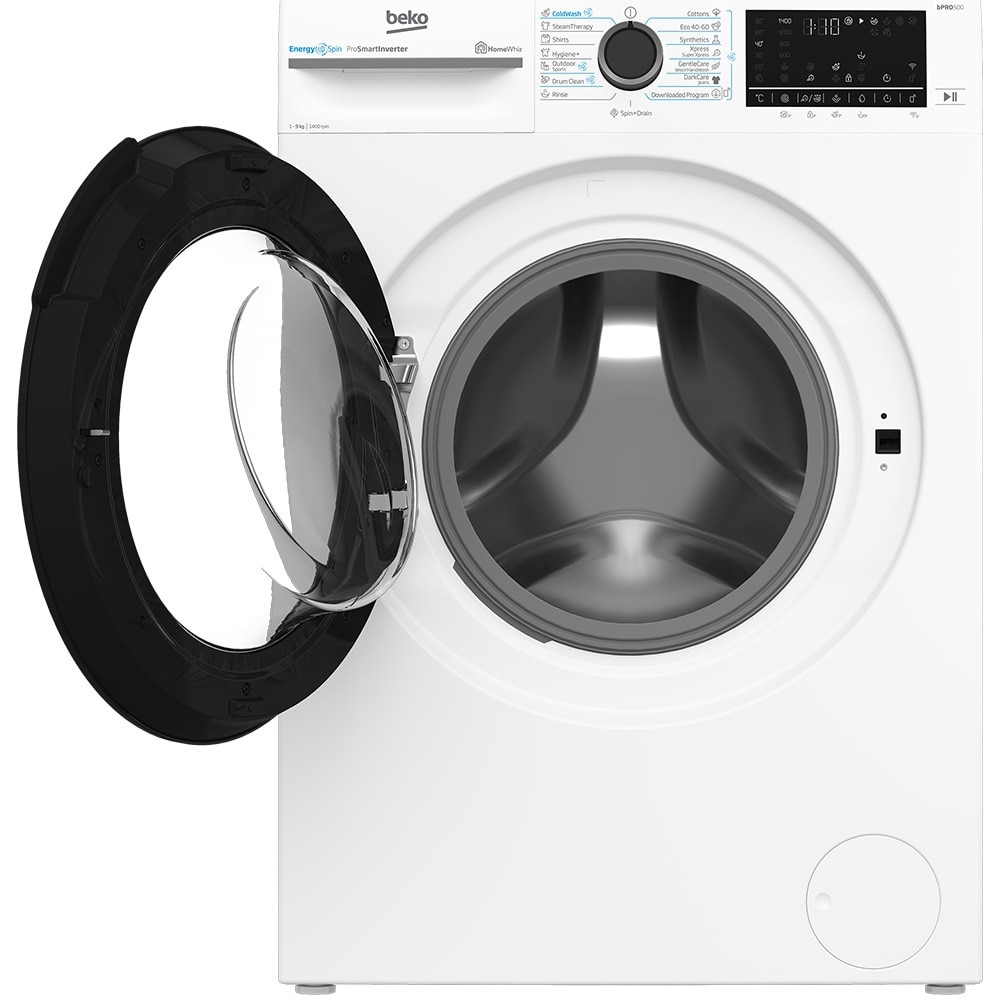 Masina de spalat rufe Beko BM5WFSU69415W, Clasa A, 9 kg, 1400 RPM, 15 programe, Instant Opening, HomeWhiz, Alb