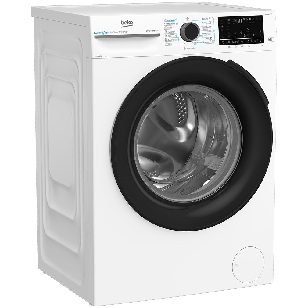 Masina de spalat rufe Beko BM5WFSU69415W, Clasa A, 9 kg, 1400 RPM, 15 programe, Instant Opening, HomeWhiz, Alb