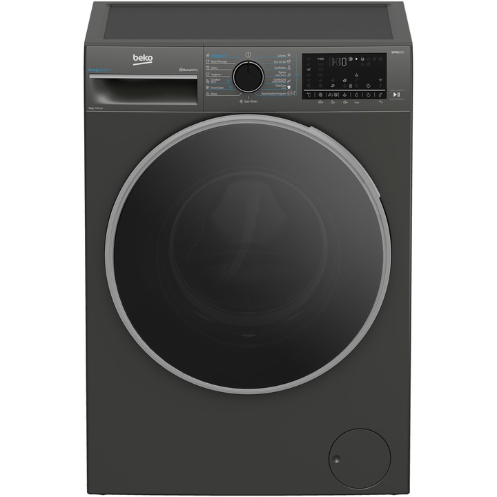 Пералня Beko B5WFU69415MB2ES, Клас A, 9 кг, 1400 об/мин, 15 програми, XL Door, Child Lock, Manhattan Grey