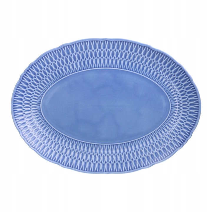Bol oval Sofia, Cmielow, 34cm, portelan, stil boho, albastru