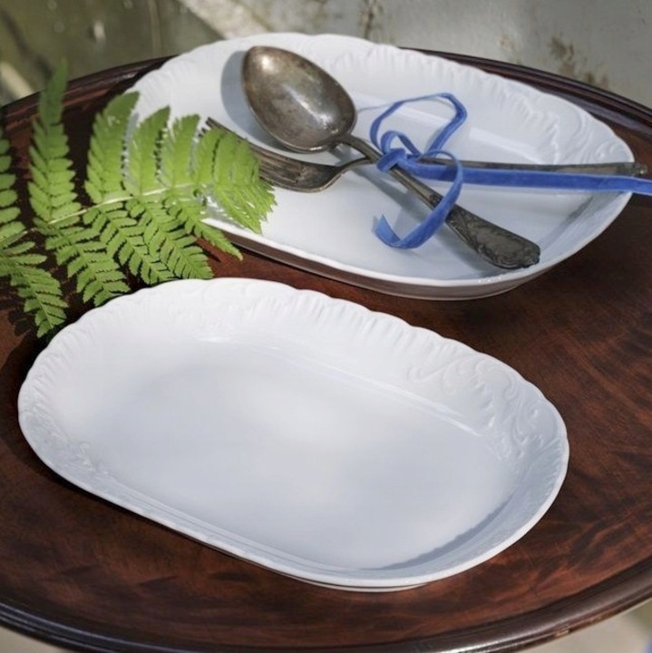 Platou oval, Cmielow, 29 cm, portelan, alb