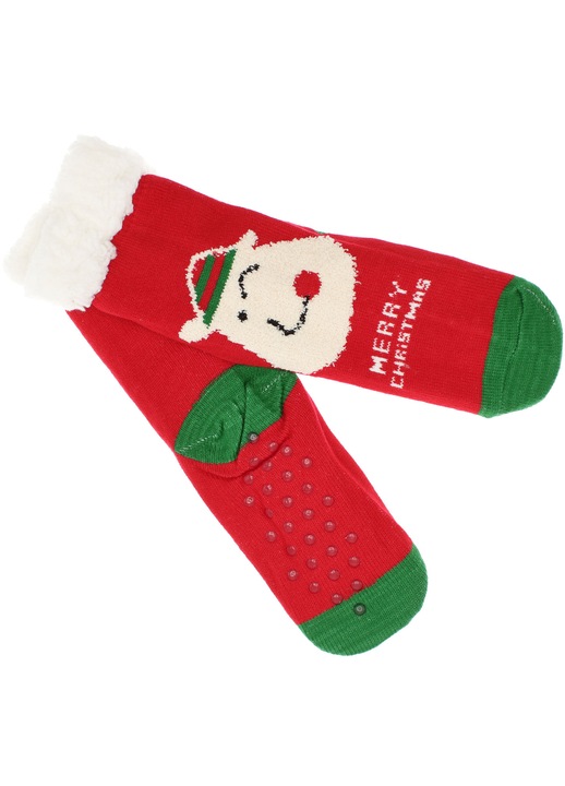 Sosete dama Tina, Craciun, 50% acril 50% poliester, Rosu, marime 35-41