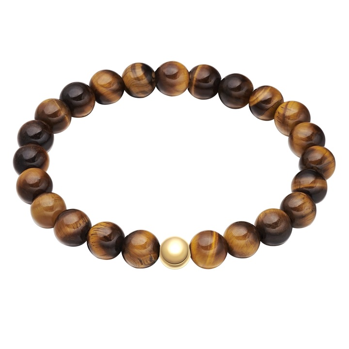 True Rebels, Bratara cu margele Tiger Eye, Maro