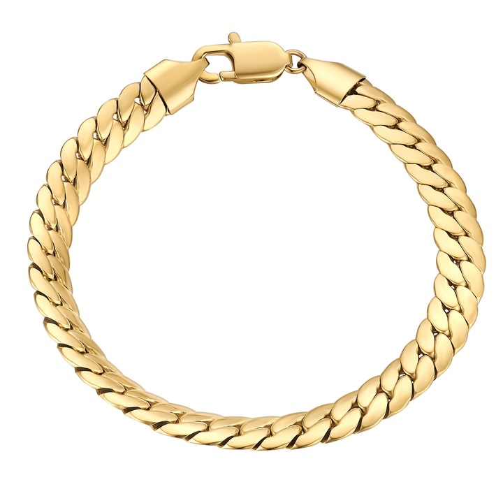 True Rebels, Bratara din otel inoxidabil placata cu aur de 14K, Auriu, 21 CM