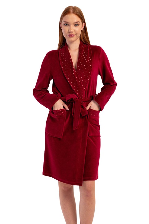 Halat dama Vienetta, model Velvet Touch, Rosu | Visiniu