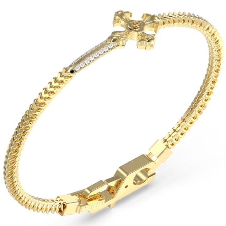 Bratara Guess Rebel Knight cu cristale si cruce JUMB05078JWYG, Auriu