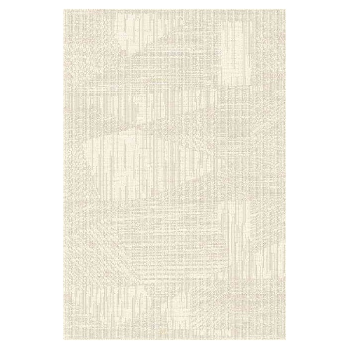 Covor sintetic Carpeta, colectia Geo 1241-1-44411, Crem, Design Modern, dimensiuni 60 x 110 cm