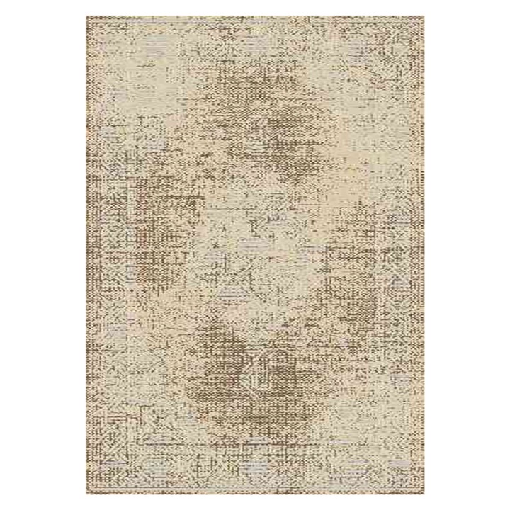 Covor sintetic Carpeta, colectia Geo 4970-1-44422, Bej, Design Modern, dimensiuni 80 x 150 cm