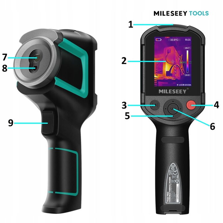 Cameră termografică profesională Mileseey TR20 Pro, -20°~550°C, 320x240, USB-C, ecran 2.8"