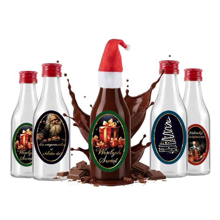 Комплект 5x бутилки Монопол 50мл с капачка и етикет, прозрачни, 50мл