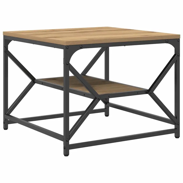 Масичка за кафе vidaXL, Дъб 51 x 50 x 40 см