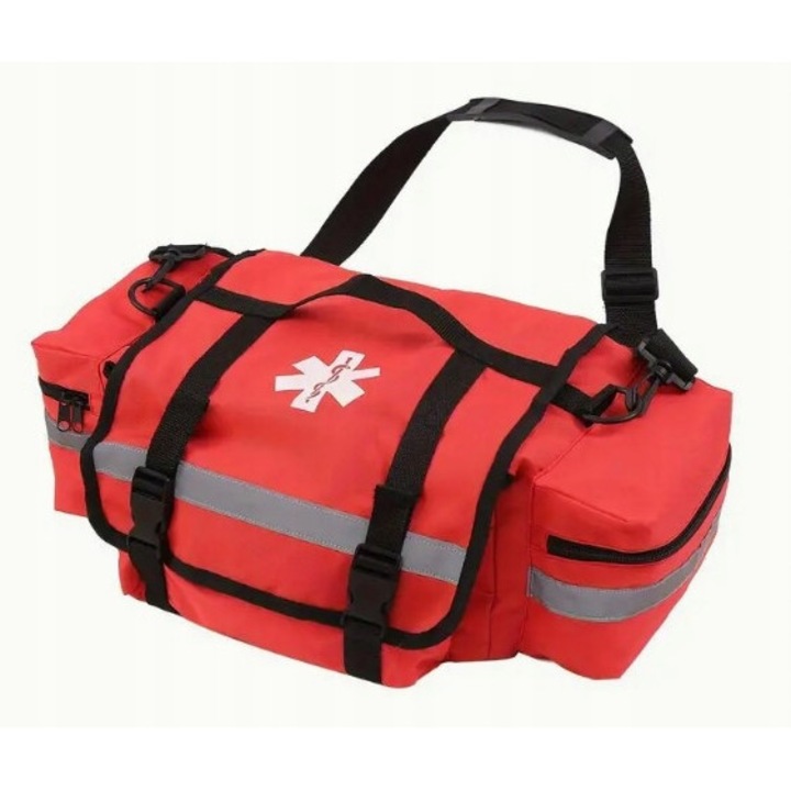 Geanta medicala rosie, impermeabila, cu multe compartimente, 1 bucata