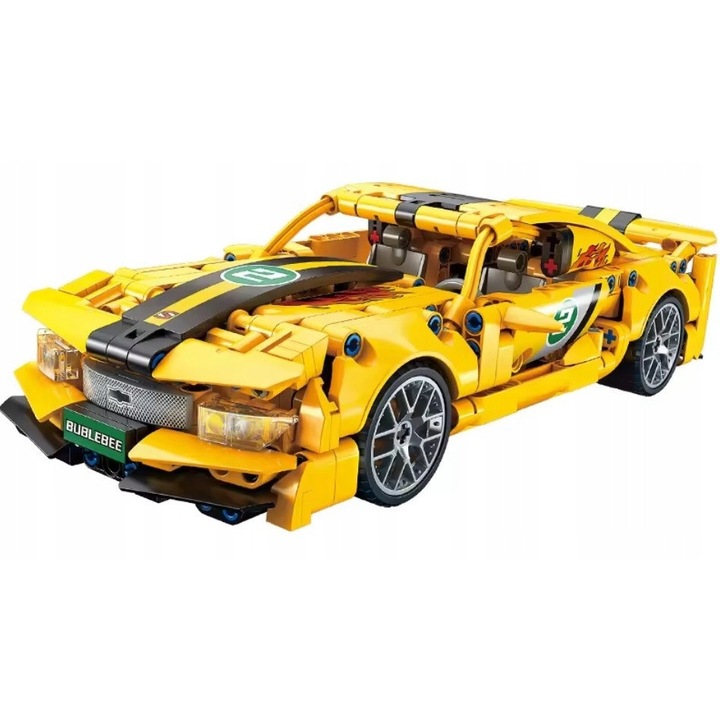 Set Constructie Masina Sportiva Chevrole Camar Bumblebe, 451 Piese, Model Detaliat si Realist, Compatibil cu Alte Caramizi, Jucarie STEM Educativa, Dezvoltare Abilitati Motorii, Cadou Ideal, Multicolor