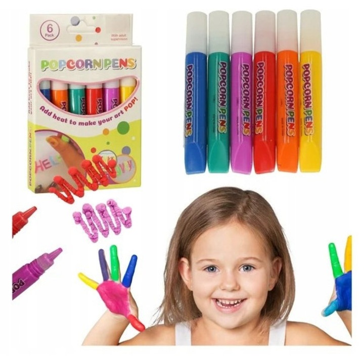 Set 6 carioci 3D, SinPi, culori intense, Pentru lucrari creative