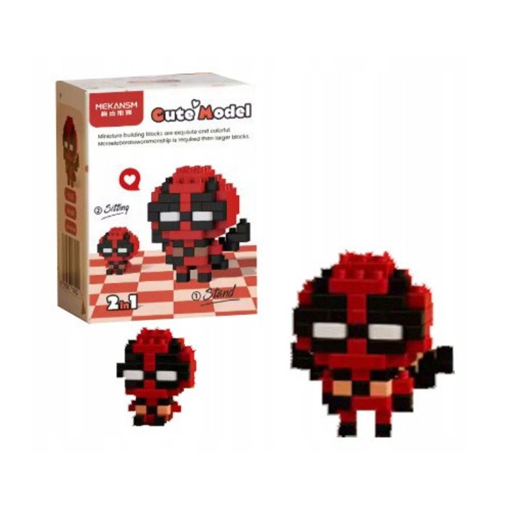 Фигурина Дедпул, комплект от 83 части, многоцветна, 4x3,6x2,4см