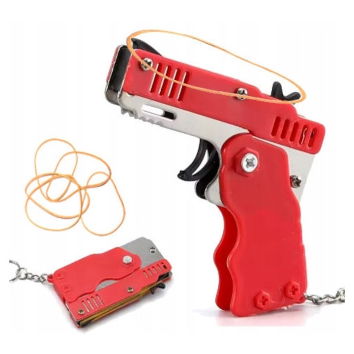 Pistol de jucarie SinPi, set complet, rosu