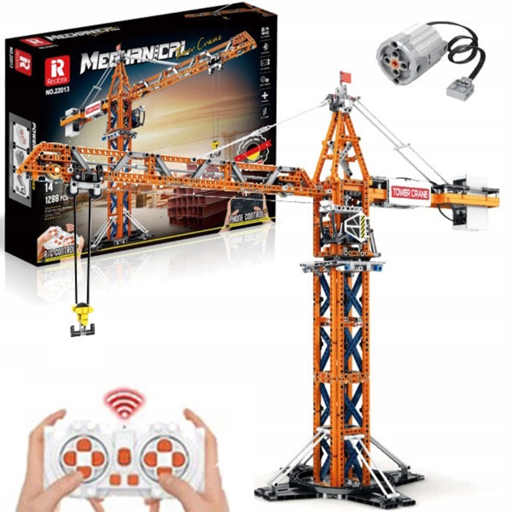 Комплект за изграждане с кран, Reobrix, 1288 части, многоцветен, 14 години+