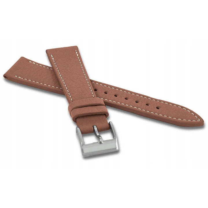 Piele maro, impermeabil, 22mm, Lavvu LSAAE22, pentru ceasuri si smartwatch-uri