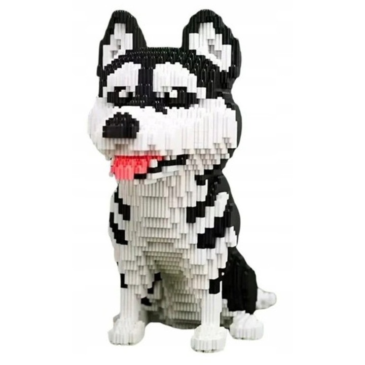 Set Constructie 3D SinPi, Model Caine Husky Realist, 1900 Piese, Multicolor, Joc Educativ pentru Adolescenti si Adulti 14+, Decor Birou sau Acasa, Cadou Original pentru Pasionati