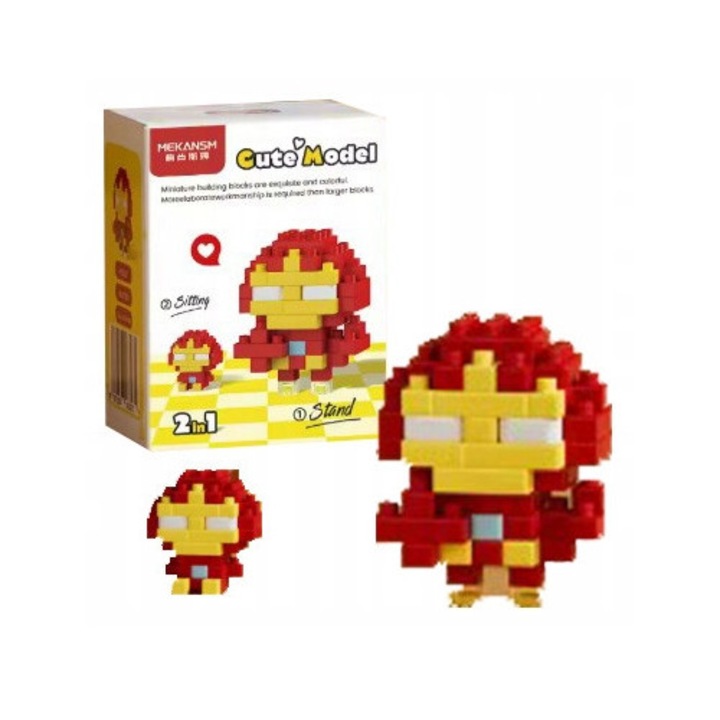 Фигурка Iron Man, SinPi, комплект от 63 части, многоцветна, 4x3,6x2,4см