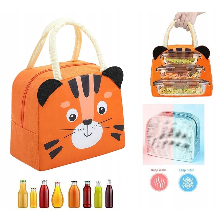 Термо чанта SinPi, модел Тигър, 5,5л, водоустойчива, сгъваема, 19x23x14см