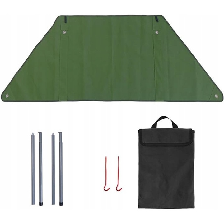 Paravan protectie foc camping, SinPi, Accesorii incluse, Verde
