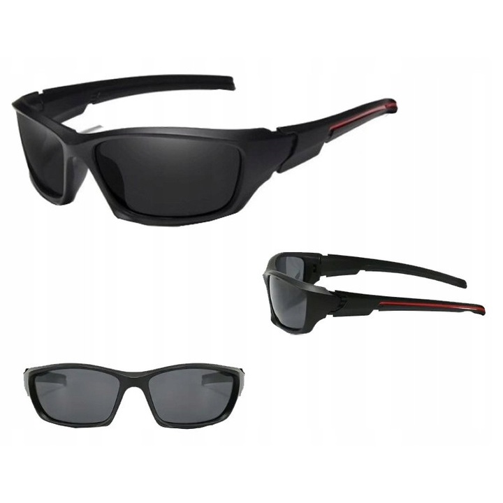 SinPi sport napszemüveg, polarizált, UV-400, fekete színű, unisex, 1 darabos szett