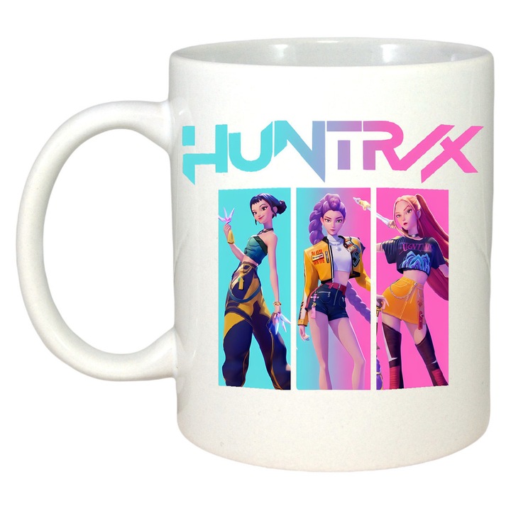 Cana K-Pop Hunters Demon Huntrix Panou Personaje Rumi Mira Zoey, Aniversare, Sarbatori, Cadou, Secret Santa, Cri-Flo, Culoare Alb, 330 Ml