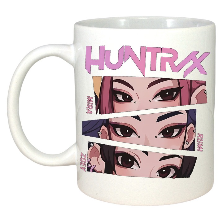 Cana K-Pop Hunters Demon Huntrix Focus Priviri Intense Stil Anime, Aniversare, Sarbatori, Cadou, Secret Santa, Cri-Flo, Culoare Alb, 330 Ml