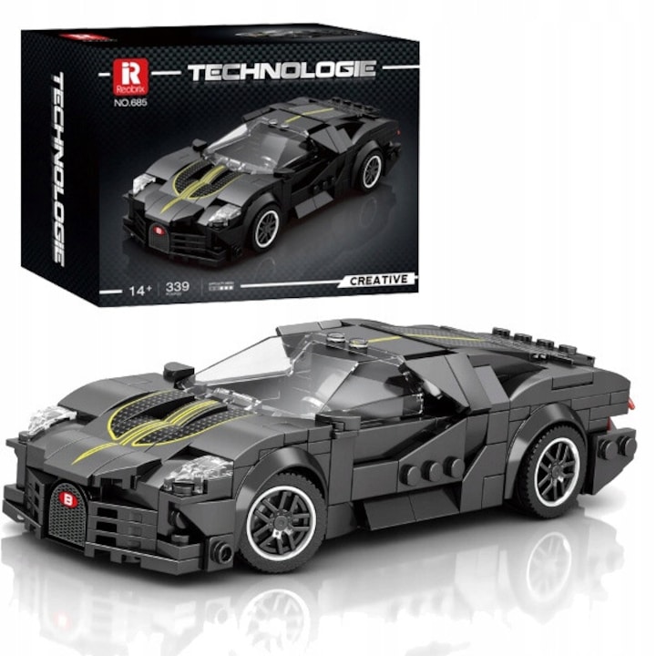 Set de Constructie SinPi, Caramizi Creative Masina Sportiva de Curse, 298 Piese, Multicolor, Model de Asamblat DIY pentru Dezvoltarea Abilitatilor Manuale si Imaginatiei, Varsta Recomandata 14+ Ani, Cadou Ideal pentru Pasionati de Viteza si