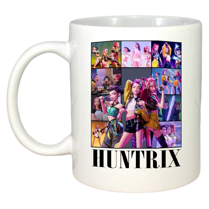 Cana Huntrix K-Pop Hunters Demon Colaj Foto Huntrix Concert, Aniversare, Sarbatori, Cadou, Secret Santa, Cri-Flo, Culoare Alb, 330 Ml