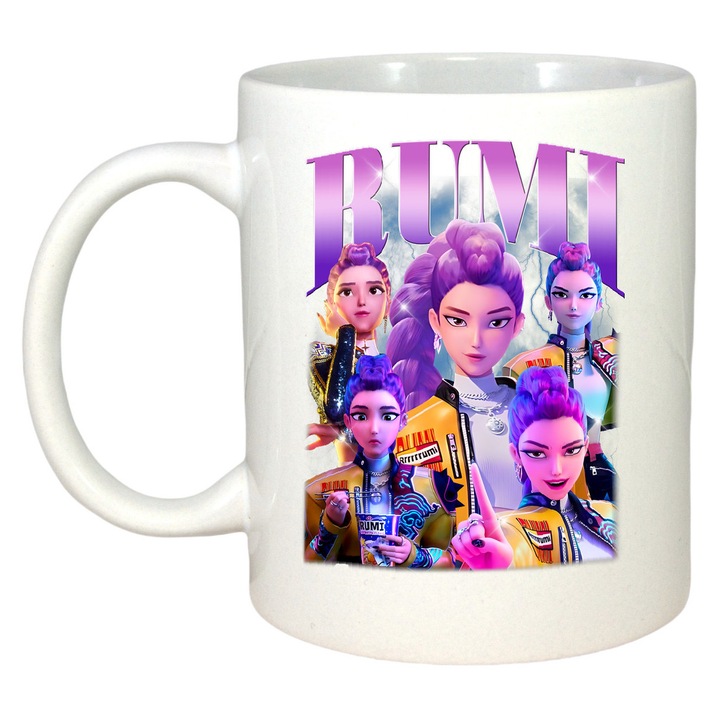 Cana Huntrix K-Pop Hunters Demon Poster Rumi Portret Intens, Aniversare, Sarbatori, Cadou, Secret Santa, Cri-Flo, Culoare Alb, 330 Ml
