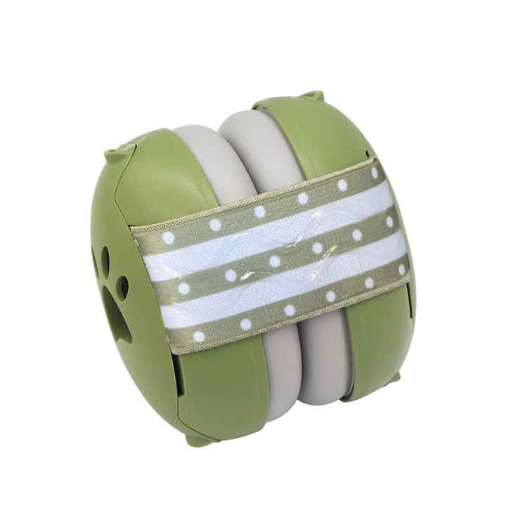 Бебешка каска, защита на слуха, помощ при сън, зелена