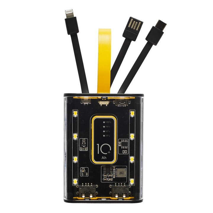 Baterie externă BE MIX, 10000mAh, încărcare rapidă, negru, 6.4x3.9x8.5cm