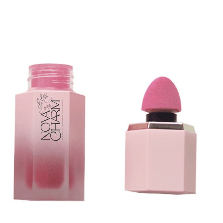 Fard de Obraz Lichid NovaCharm, NovaCharm Sweet Pink, Liquid Blush, Aplicator Sponge, Finish Matte, 6 g